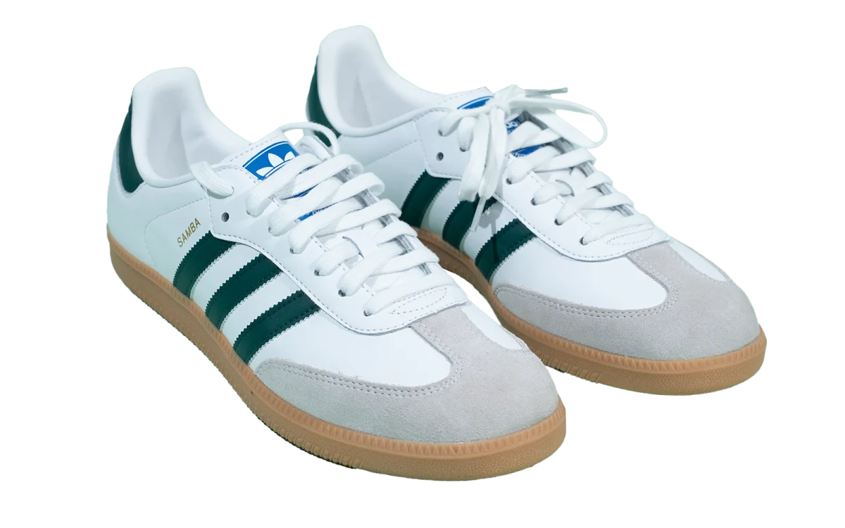 Adidas Samba OG "Cloud White / Collegiate Green", Cloud White / Collegiate Green / Gum