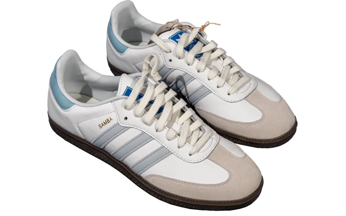 Adidas Samba OG "Cloud White / Clear Sky", Cloud White / Light Blue / Gum